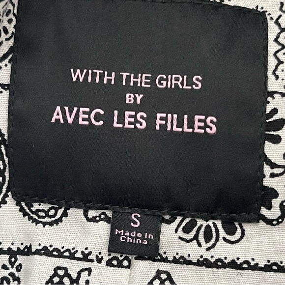 With The Girls by Avec Les Filles Sherpa Trucker Jacket Women’s Size S Stars - Picture 7 of 8